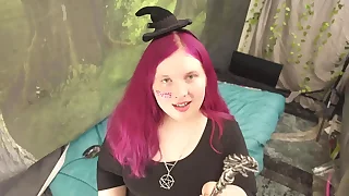 BBW Witch Halloween Tranny Ask to Worship Her Big Weasel words